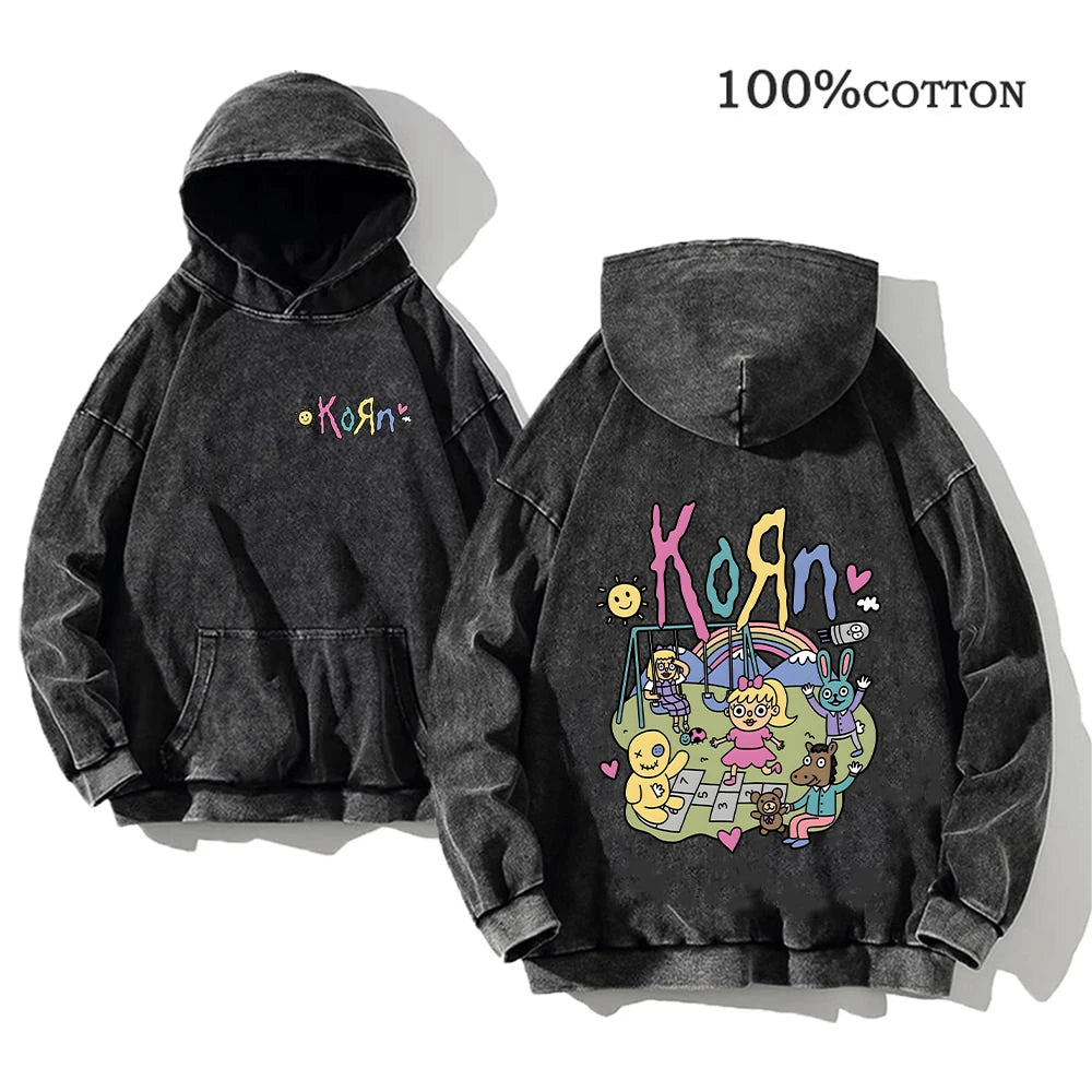 Korn Rock Band World Tour Hoodie – Vintage Streetwear Pullover