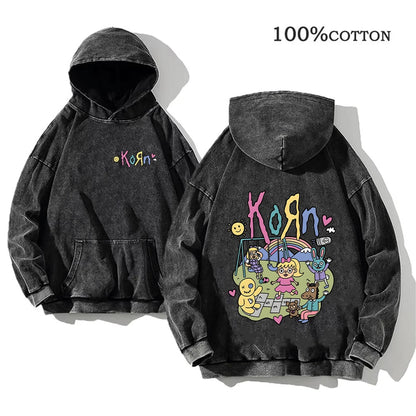 Korn Rock Band World Tour Hoodie – Vintage Streetwear Pullover
