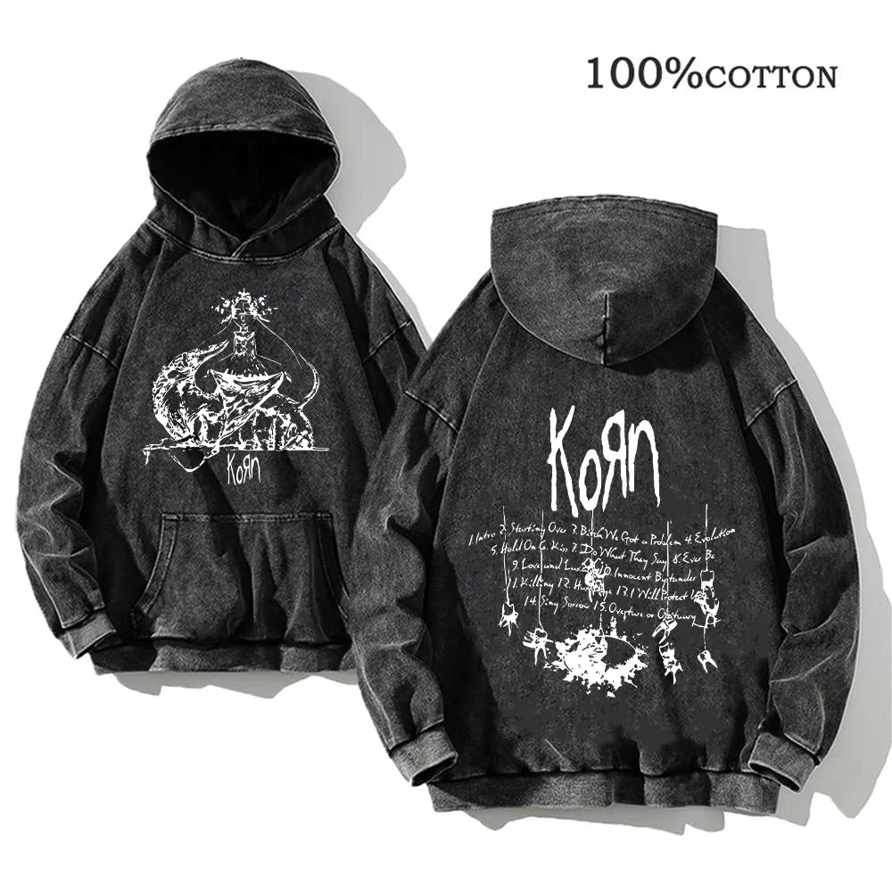 Korn Rock Band World Tour Hoodie – Vintage Streetwear Pullover