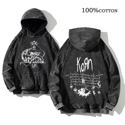 Korn Rock Band World Tour Hoodie – Vintage Streetwear Pullover