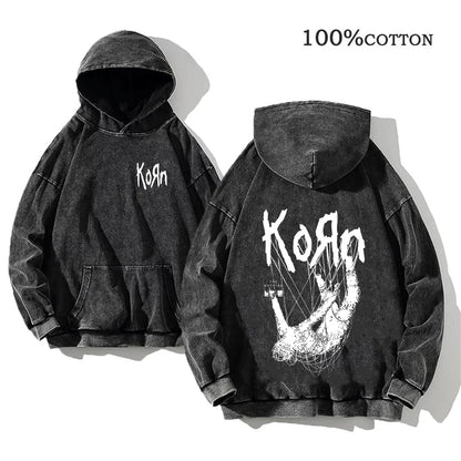 Korn Rock Band World Tour Hoodie – Vintage Streetwear Pullover
