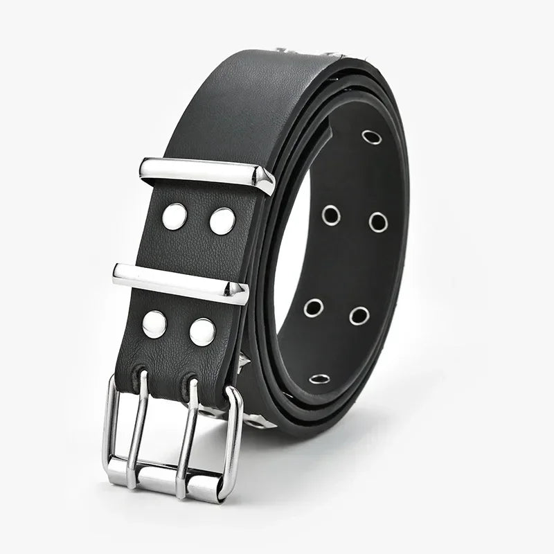 Y2K Punk Rivet Leather Belts for Women and Men