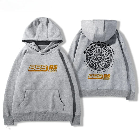 BBS Wheel Print Hoodie – Unisex Casual Car Culture Jacket