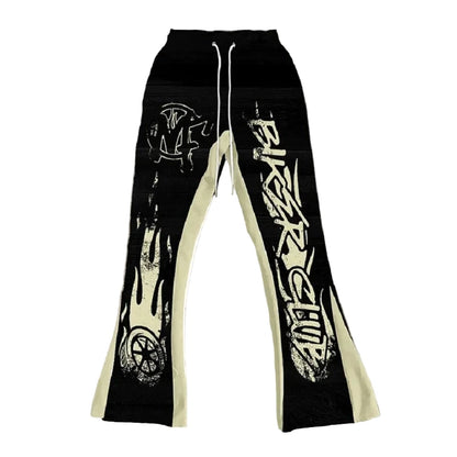 3D Print Loose Flared Sweatpants for Men and Women