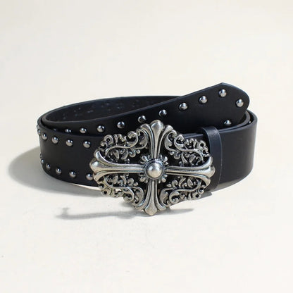 Y2K Rivet Punk Wide Belt for Women - Retro Belt