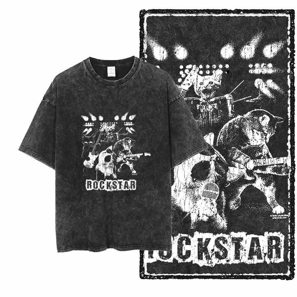 Acid-Washed Graphic T-Shirt – Unisex Streetwear Tee