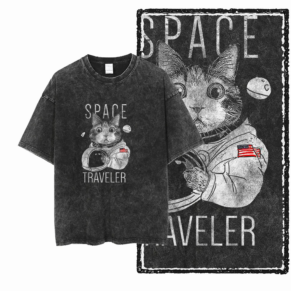 Acid-Washed Graphic T-Shirt – Unisex Streetwear Tee