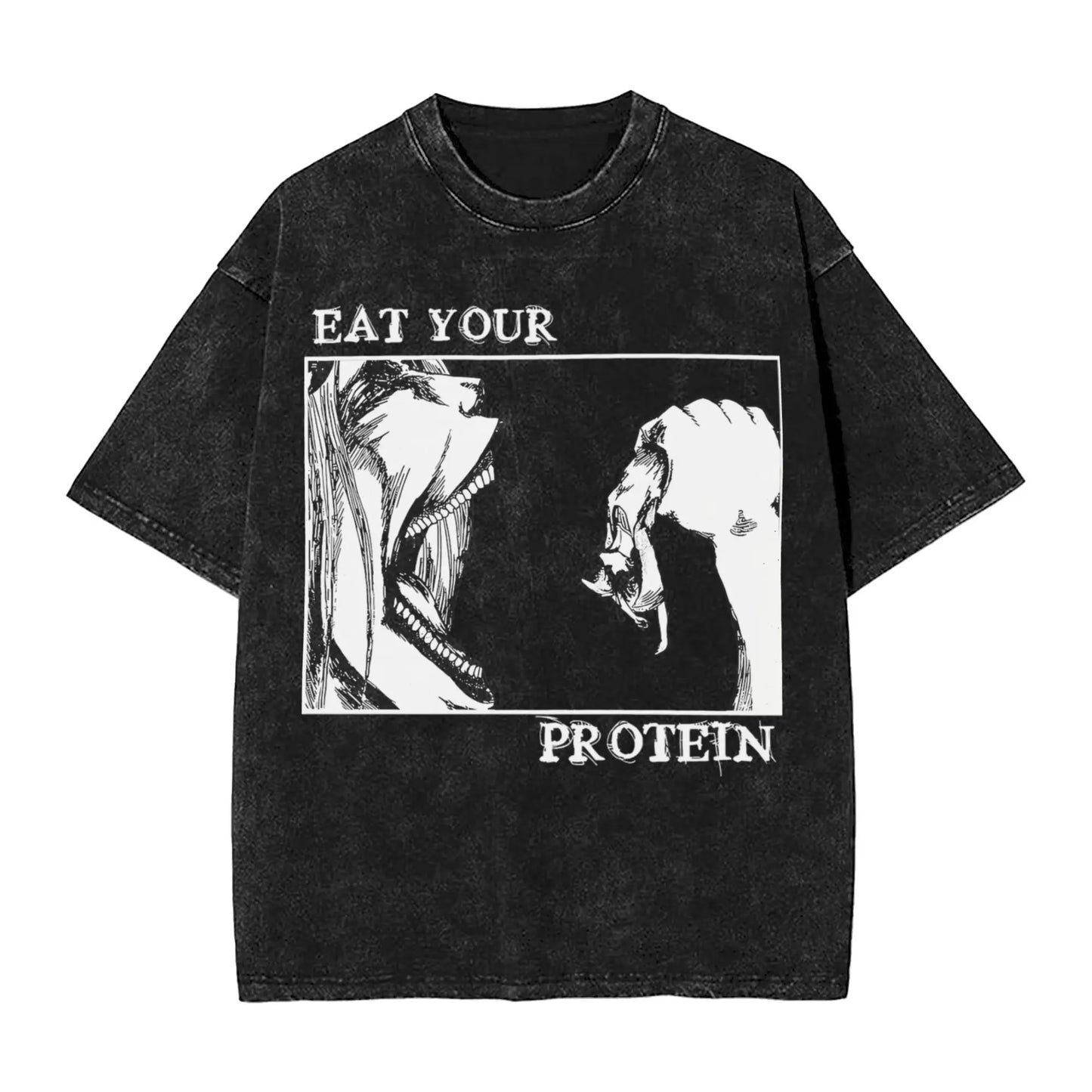 Attack on Titan Eren Yeager “Eat Your Protein” Washed Tee - Unisex