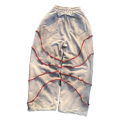 Street Spoof Dark Demon Eye Print Pants & Hoodie Set – Loose Warm Streetwear