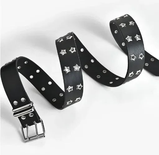 Y2K Punk Rivet Leather Belts for Women and Men