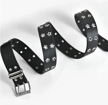 Y2K Punk Rivet Leather Belts for Women and Men