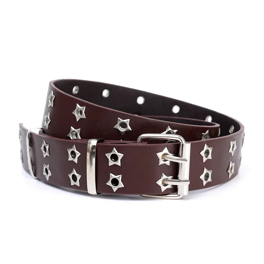 Y2K Punk Rivet Leather Belts for Women and Men