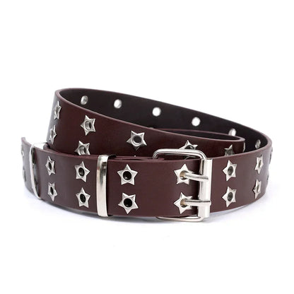 Y2K Punk Rivet Leather Belts for Women and Men