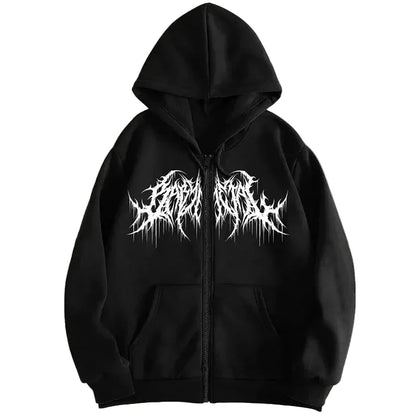 Y2K Graphic Hoodie – Men’s Hip Hop Gothic Streetwear