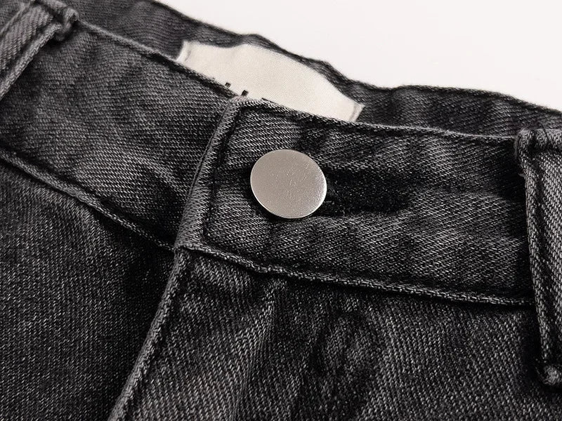 Retro Splicing Washed Jeans - Men’s Hip Hop High Street