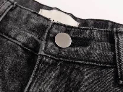 Retro Splicing Washed Jeans - Men’s Hip Hop High Street