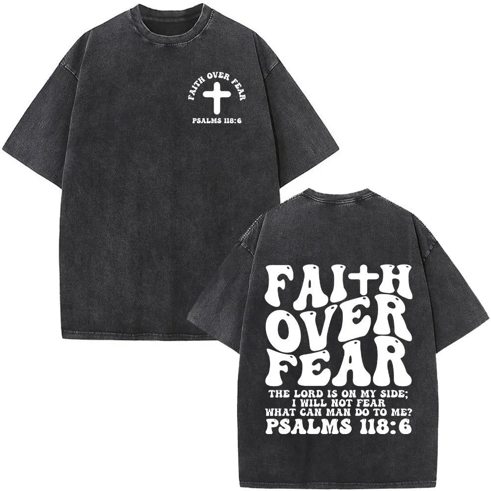 Faith Over Fear Christian Bible Verse Vintage Tee - Unisex