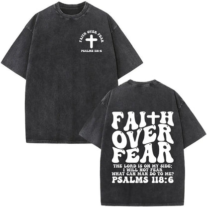 Faith Over Fear Christian Bible Verse Vintage Tee - Unisex