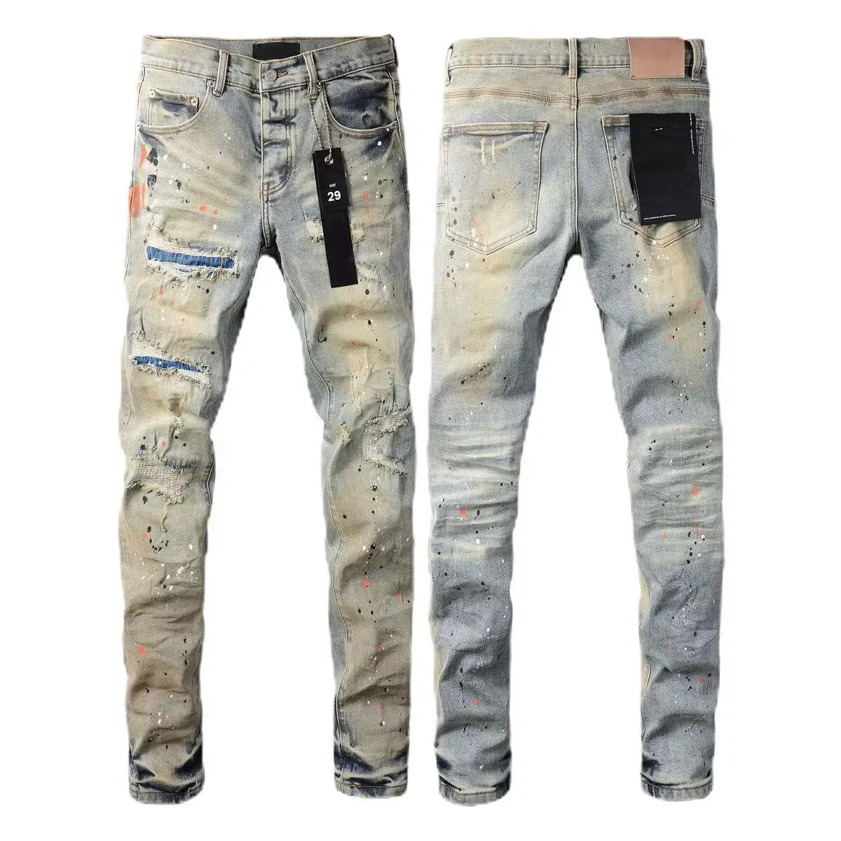 Retro American Street Hip Hop Men's Denim Jeans - Slim Fit