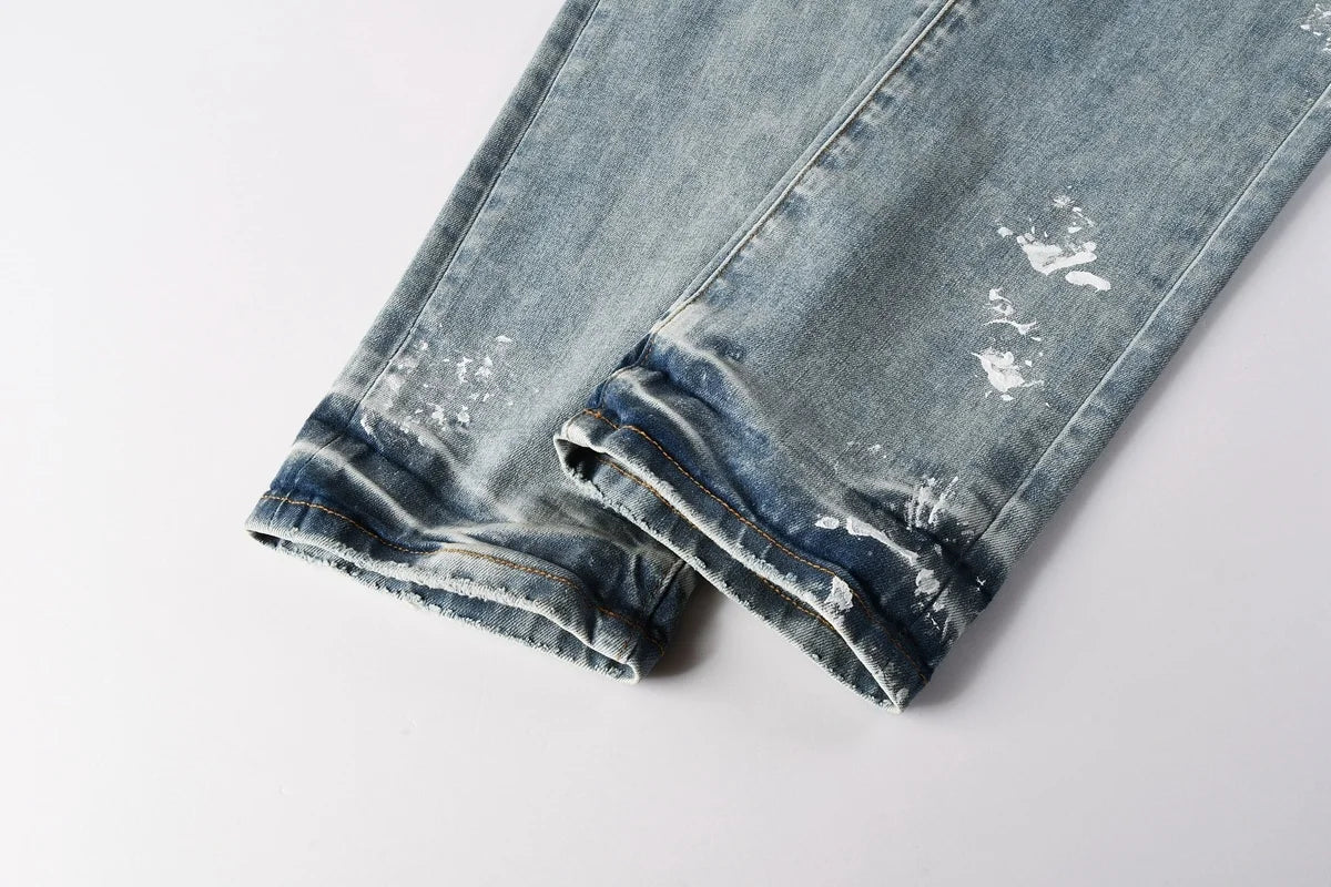 Purple Streetwear Low-Rise Skinny Jeans