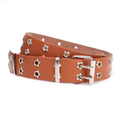 Y2K Punk Rivet Leather Belts for Women and Men